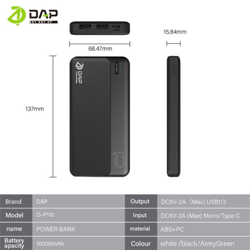 PowerBank DAP 10.000mah D-P110