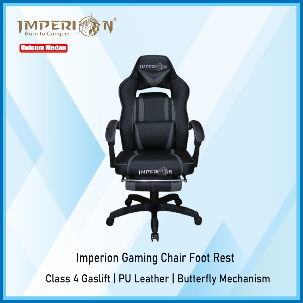 Kursi gaming imperion comander 250 dengan foot rest | gaming chair