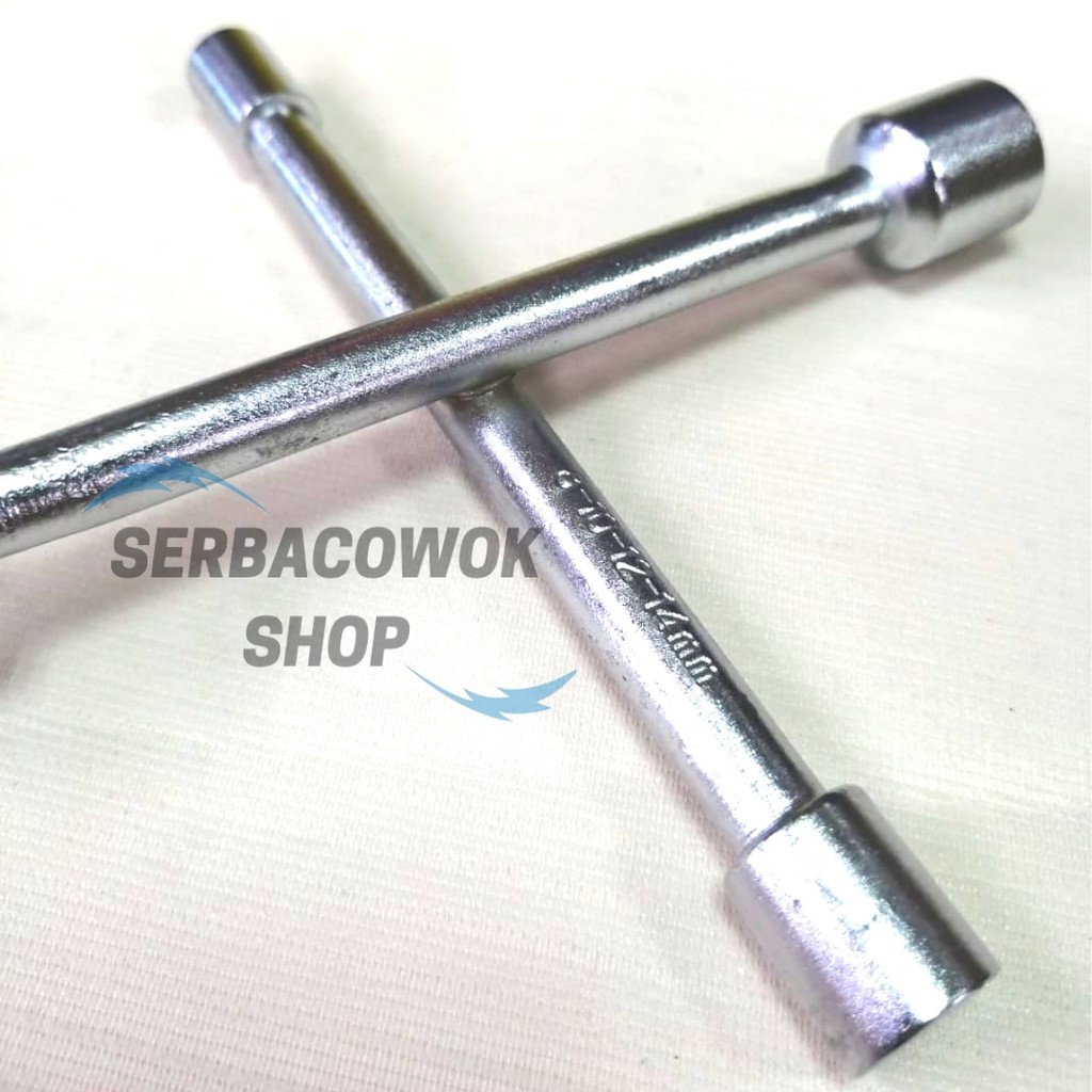 Kunci Palang Chrome Mini 4 Sisi 10 X 12 X 14 X 17MM Kunci Shock Sok 4 Mata Termurah Berkualitas