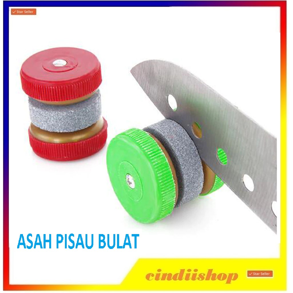 PENGASAH pisau dapur bulat asah gunting cutter asahan batu