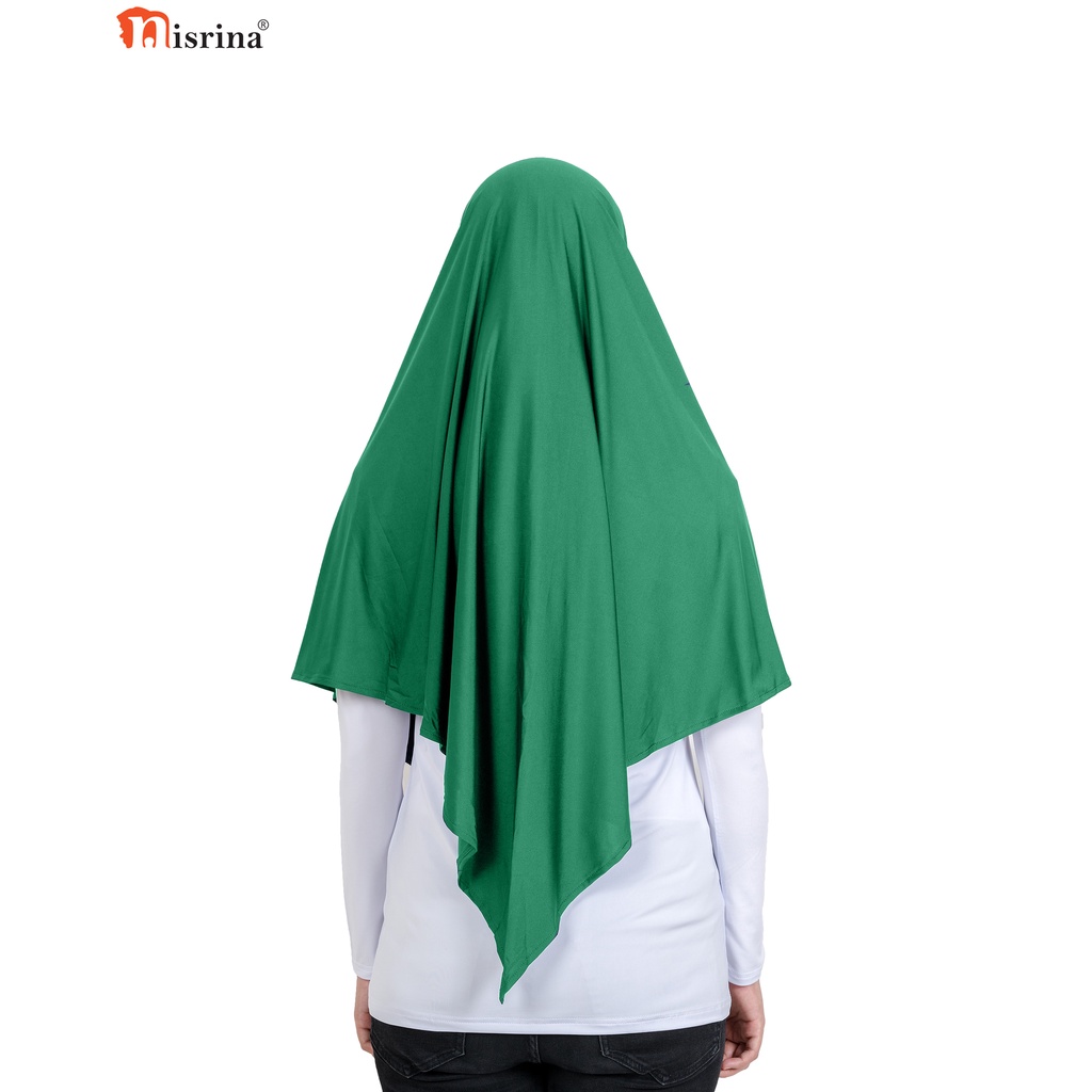 Nisrina Fashion Muslim Bergo Instan Polos Belah Tengah Paras M Lestari-Hijau Daun