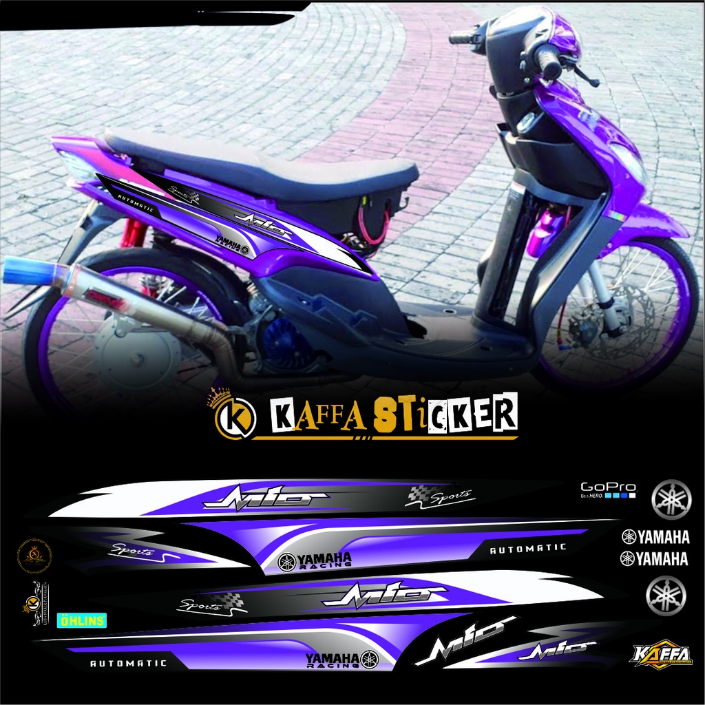 STRIPING VARIASI STIKER LIS MOTOR YAMAHA MIO SPORTY/SMILE/GARNIS/OLD/LAMA GRAFIS UNGU