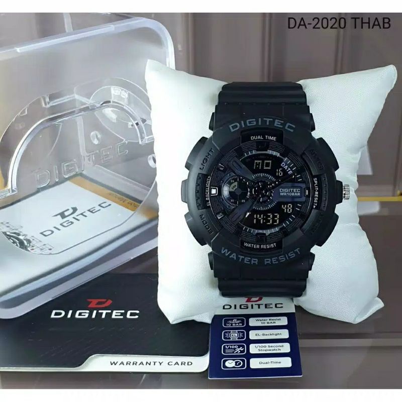 Jam tangan pria digitec DA-2020T dualtime original garansi resmi 1 tahun