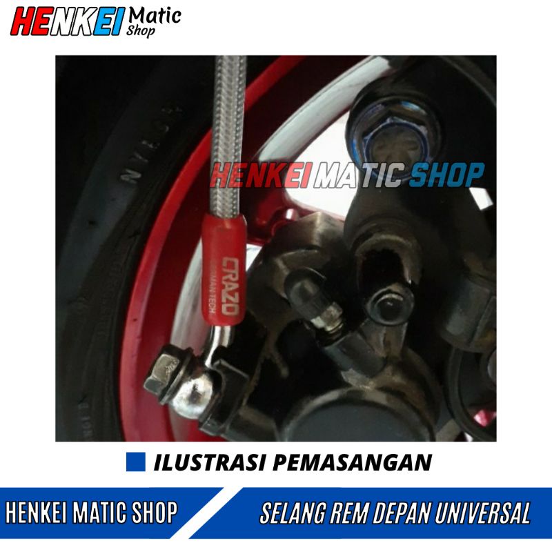Selang Rem Variasi - Kabel Rem Motor Cakram Depan Ukuran 130 CM