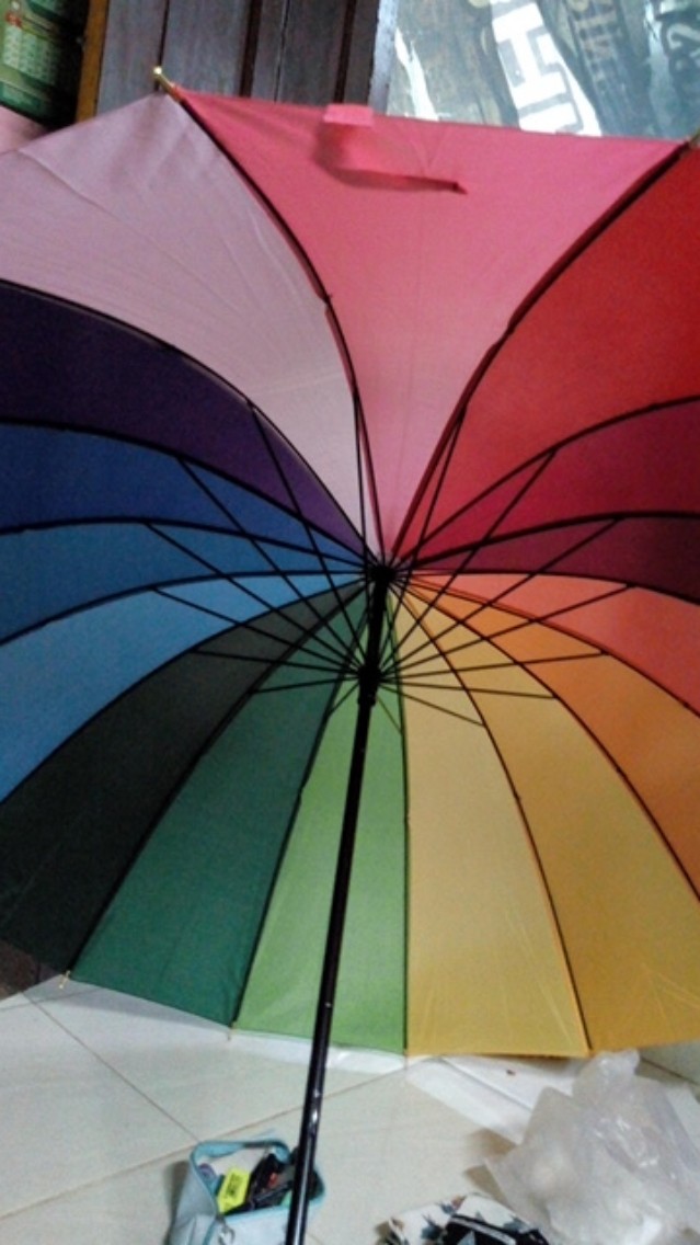 Payung Golf Pelangi Besar Warna Warni 16 Jari Rainbow Jumbo Umbrella /wajib Baca Deskripsi