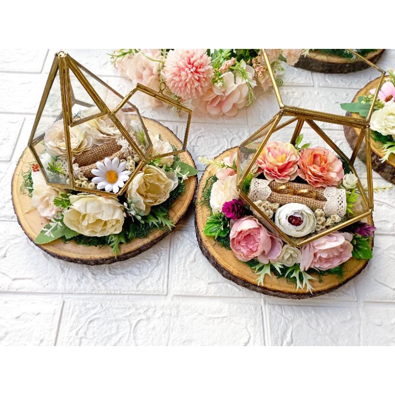 Kotak Cincin Terrarium Ring Bearer Pernikahan Pertunangan Berkualitas