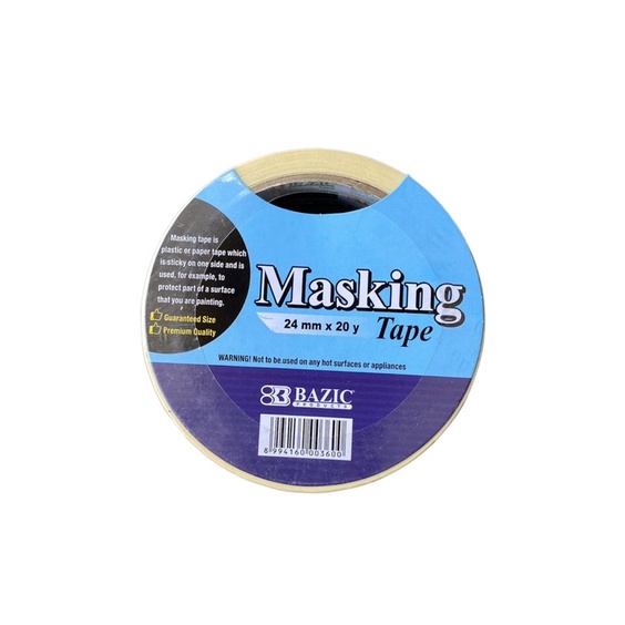 

BASIC MASKING TAPE Lakban Kertas 24mm Murah