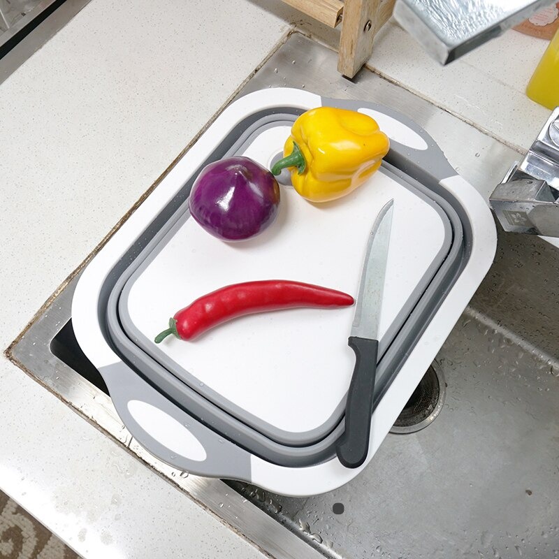 Talenan Lipat / Baskom Lipat Multifungsi 3in1 / Cutting Board Portable Anti Slip Bahan Food Grade