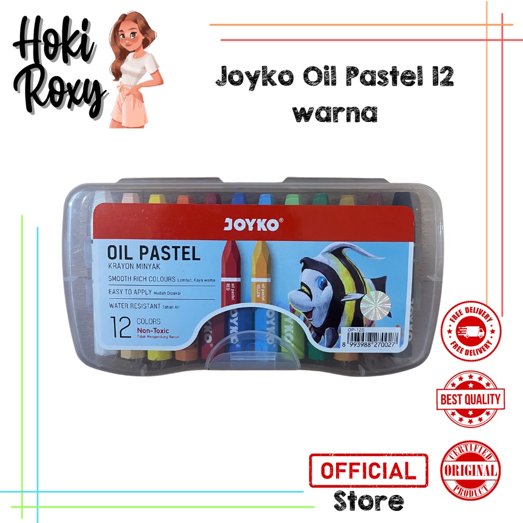 

CRAYON 12 WARNA JOYKO / KRAYON MINYAK / OIL PASTEL TITI OP-12S