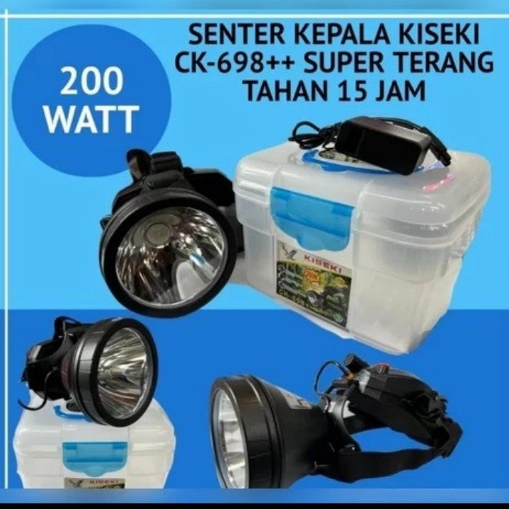 COD SENTER KEPALA WATERPROOF 200 WATT KISEKI CK-698++ CAHAYA PUTIH SUPER TERANG 200 WATT KISEKI CK-698++