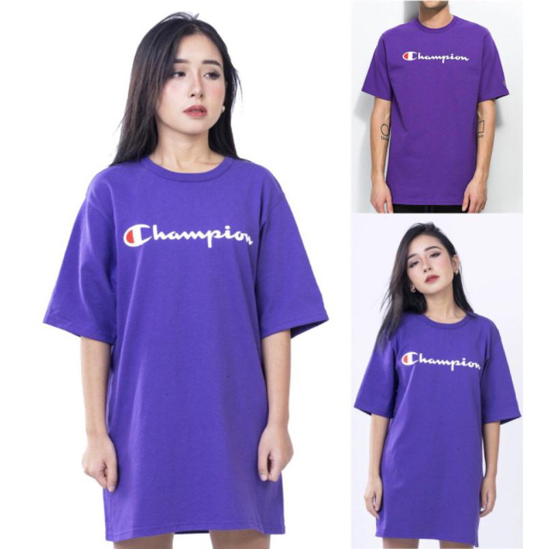 Kaos atasan Cowok bahan kaos Champion logo bordir ORIGINAL