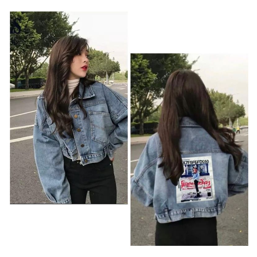 JAKET JEANS CROP OVERSIZE