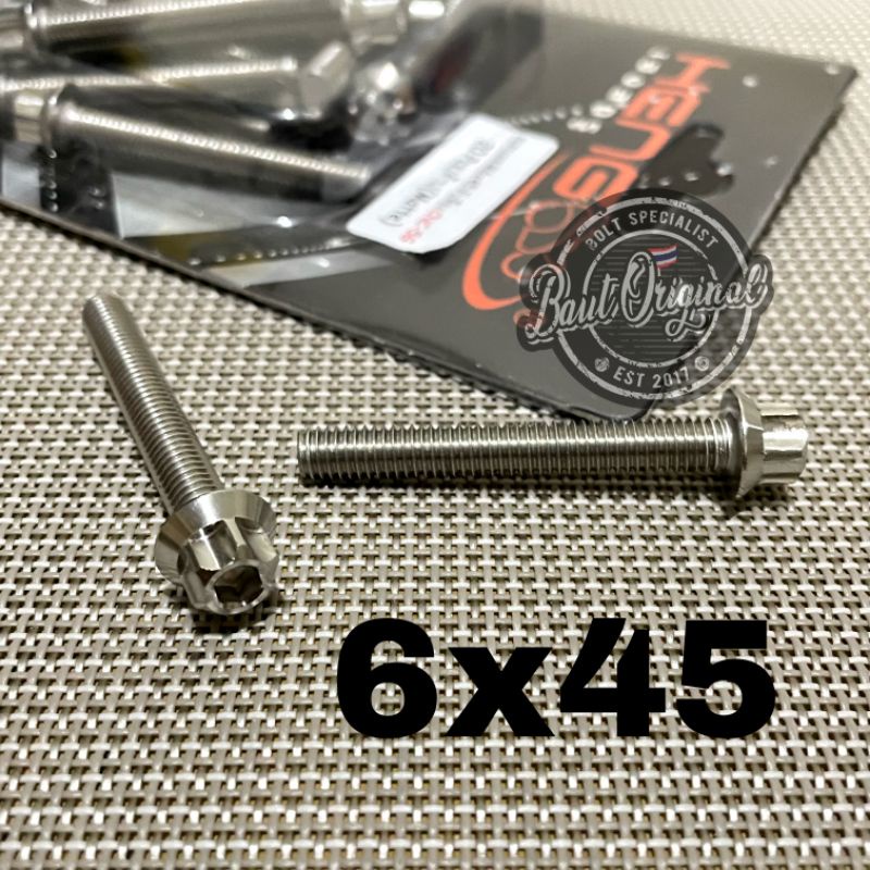 baut probolt 6x45 drat 10 panjang 4.5 cm new model CNC 5G gear 2 kunci original heng