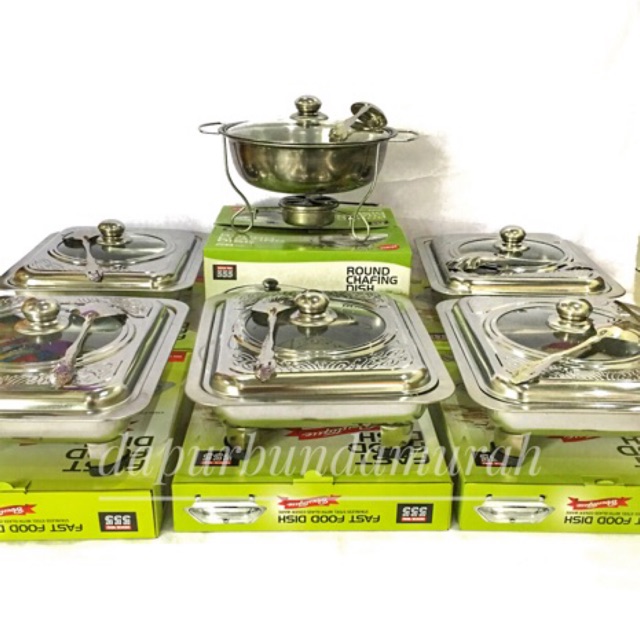 Prasmanan stainless stell setengah kaca motif batik set