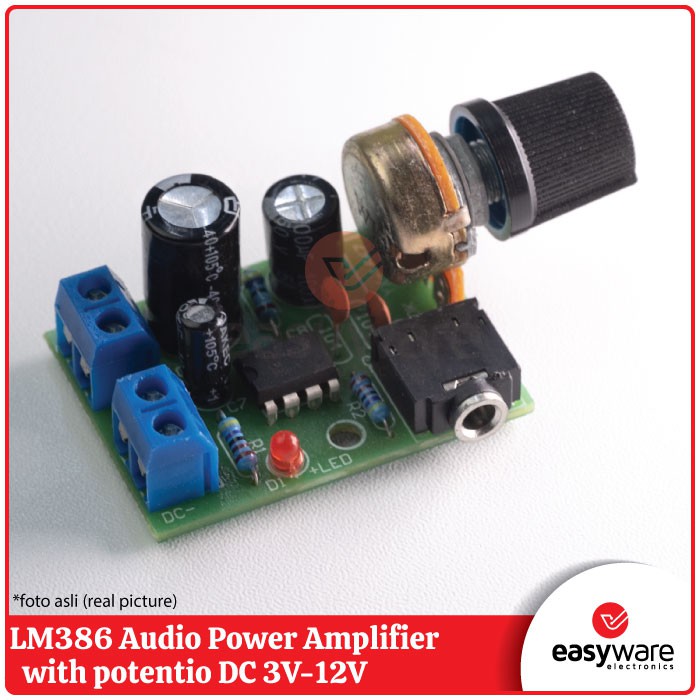 LM386 Audio Power Amplifier with potentio DC 3V-12V Mini AMP Module