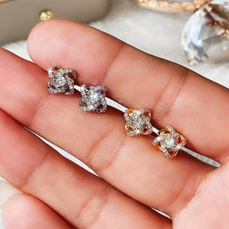 Anting Tusuk Gantung Hias Cubic Zirconia Untuk Pengantin Wanita