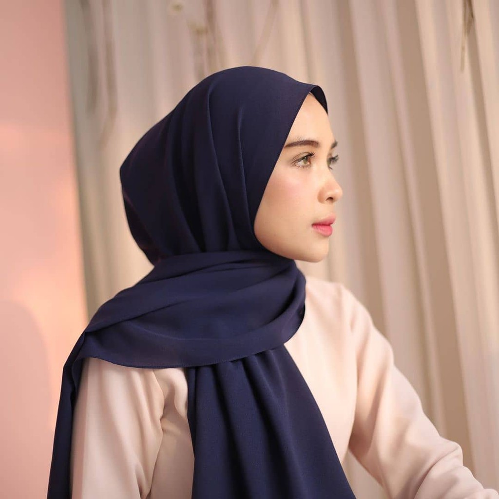 Pashmina Diamond Crepe 170x75 CM-NAVY