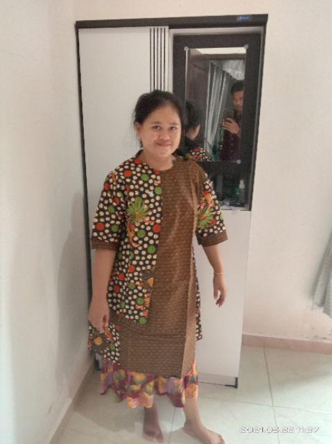 Batik Tunik Zipper Seling Genes Modern Kekinian Pakaian Kerja Kantor Kondangan Selling Seragaman