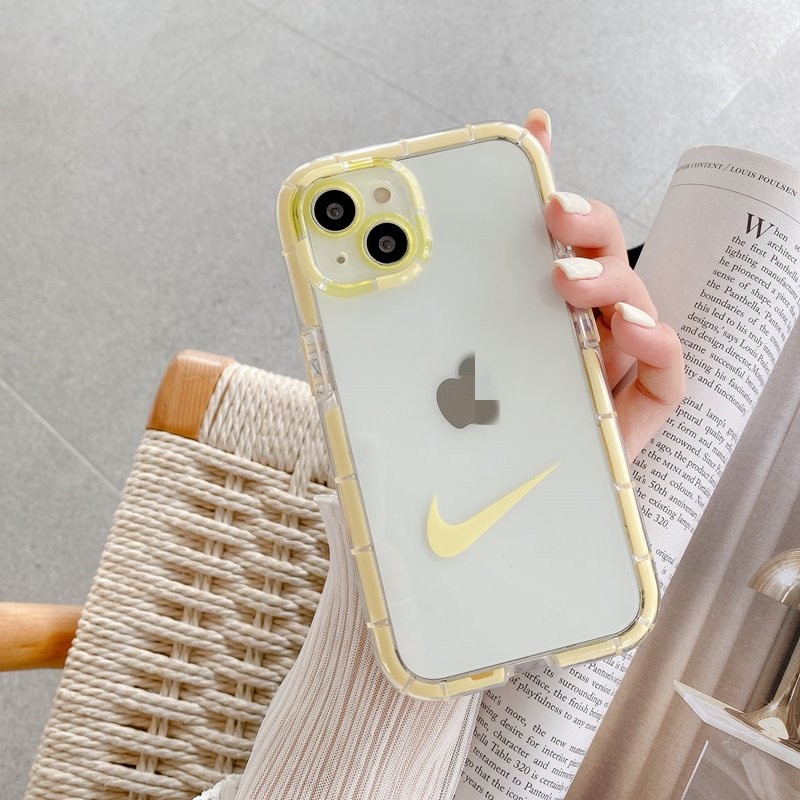Bersinar Pada Malam Silikon Soft Case iP iPhone 13 Pro Max Black Nike Logo Couples Bumper Bening Sederhana Pink ADIDAS