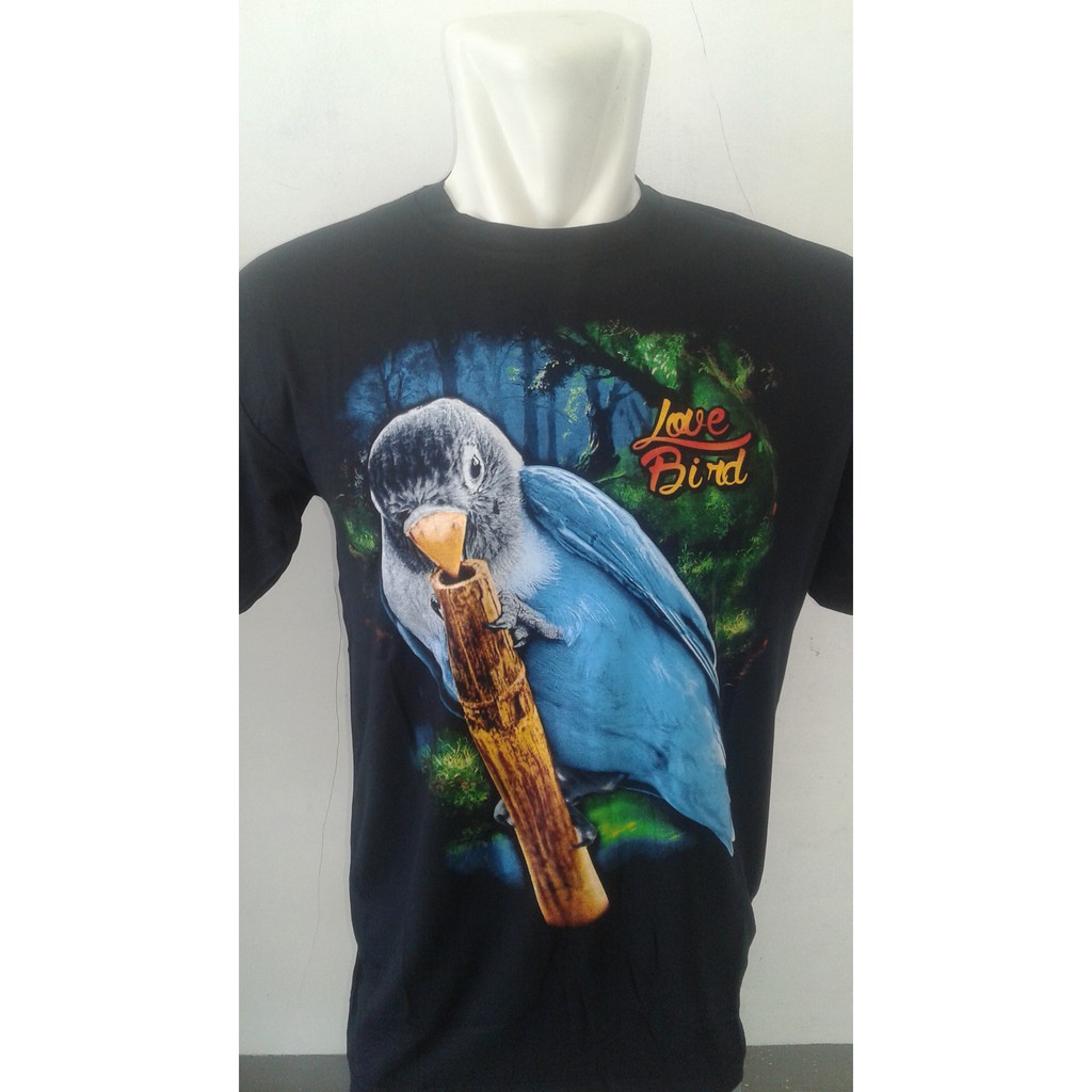 Kaos Burung Lovebird cobalt blue Kaos Kicau Mania versi 2