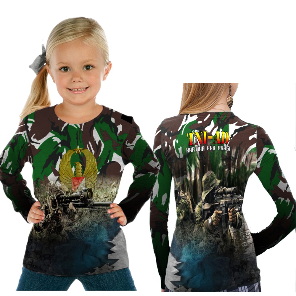 KaosArmy - Kaos TNI-AD Lengan Panjang | Kaos TNI-AD Anak