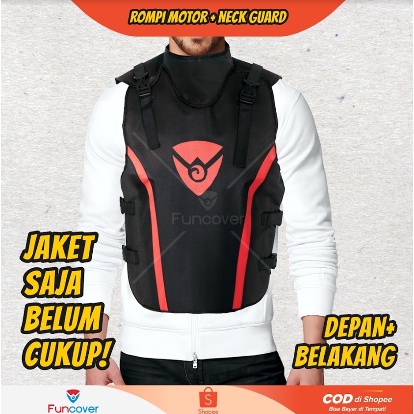 Rompi Premium Vest Funcover Protector Pelindung Dada Leher Motor V3