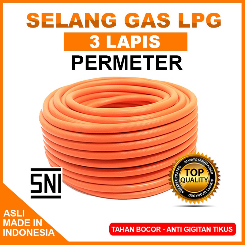 SELANG GAS 3 LAPIS ORANGE / SELANG GAS SNI / SELANG GAS 3 LAPISAN / SELANG WATER HEATER / SELANG GAS