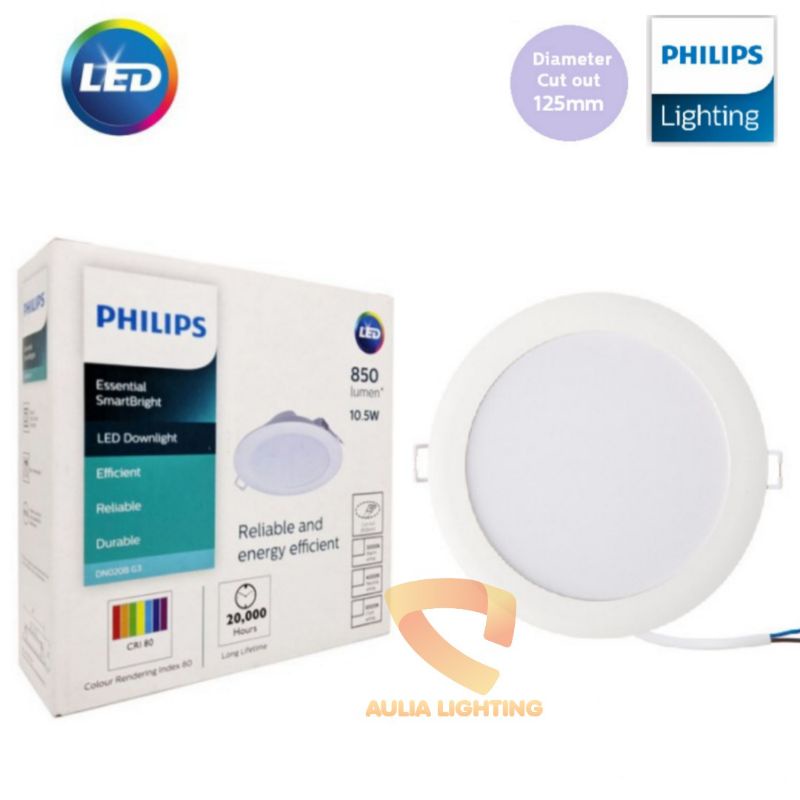 LAMPU DOWNLIGHT LED PHILIPS DN020B 10,5W G3 10.5 Watt D125 5 INCH 10.5W HIAS TIDUR PANEL SNI GARANSI RESMI CAFE RUMAH MINIMALIS PLAFON