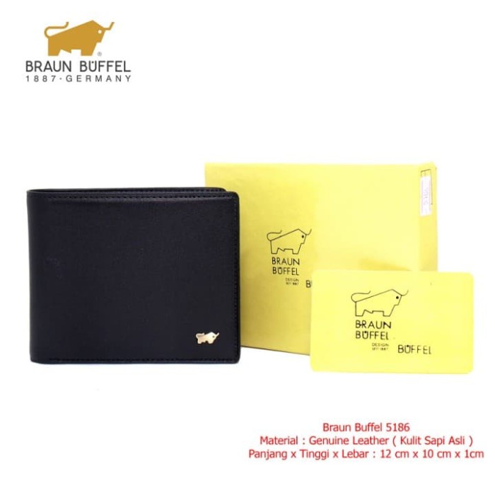 DOMPET PRIA KULIT ASLI IMPORT MURAH |BRAUN BUFFEL NSAG BLACK