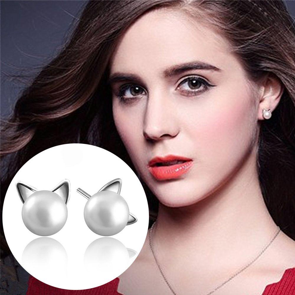 Lily Pearl Stud Earrings Hadiah Gadis Baru Fashion Wanita Perhiasan