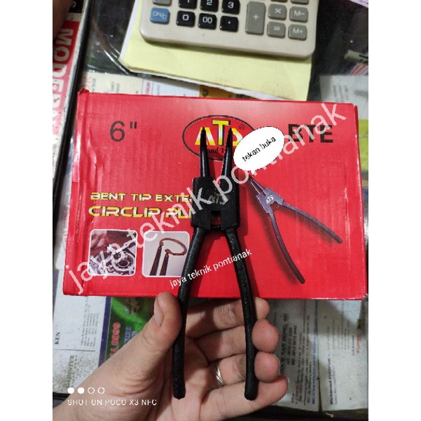 tang pin bengkok snap ring tang circlip bent external / bengkok tekan buka