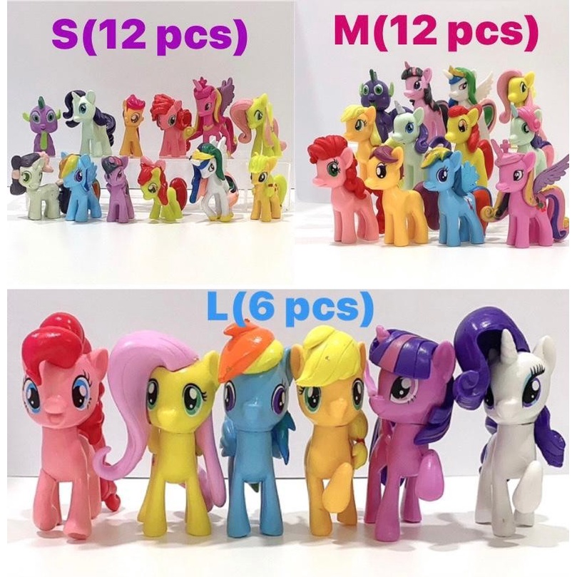 My Little Pony medium Figure Set 12 Pajangan Mainan Miniatur Hiasan Topper Kuda Poni