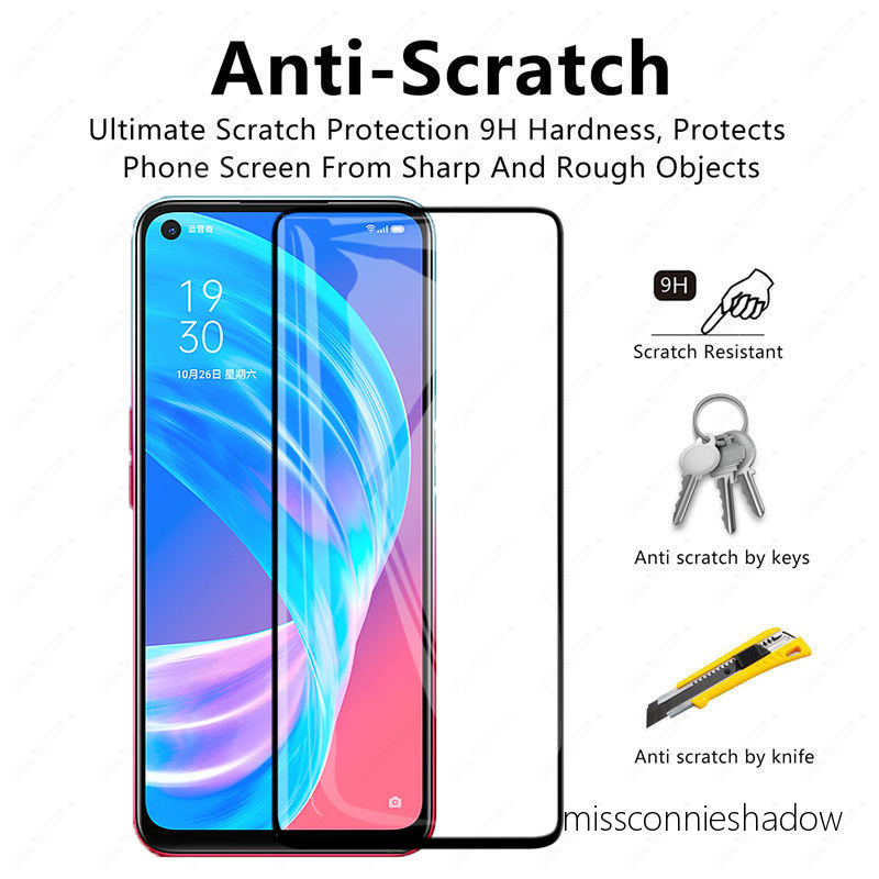 2in1 Tempered Glass Film Carbon Fiber Untuk Oppo Reno 5F A54 Reno 5 A15 Reno4 A53 2020 A33 2020 A11 A12 A92 A52 A72 A31 A9 A5 2020 A7 A12E A5S A3S A11K A37 F9 F11 A1K