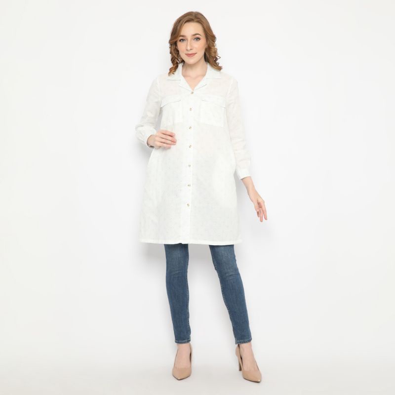 Le'rosetz - mini dress catton pearl - long tunic sparkling size L
