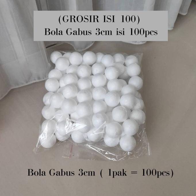 

Bola Gabus 3cm / Bola Gabus Styrofoam diameter 3cm HARGA GROSIR 100 pc