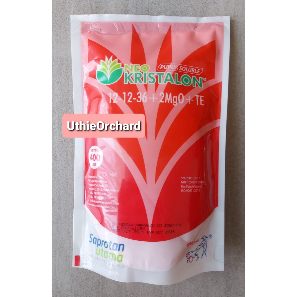 Pak Tani Neo Kristalon Merah Pupuk NPK 12-12-36+2MgO+TE Kemasan 400gr