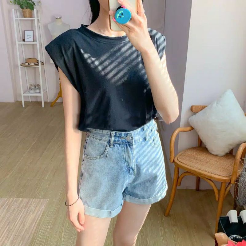 Modae - Padded tshirt (korean top cardigan)