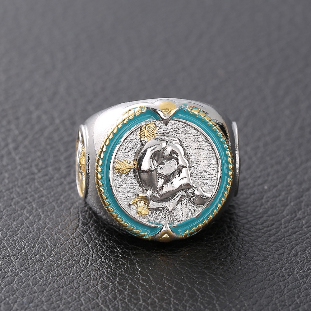 perak asli 925 cincin Pria Fashion Perhiasan Kepribadian Sederhana