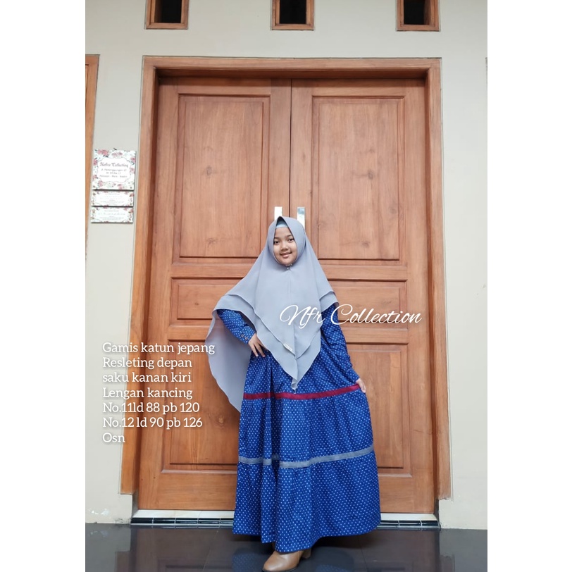 gamis seragam ibu anak katun jepang polkadot susun oka oke busui ld 88 ld 90 ld 94 ld 98 ld 102