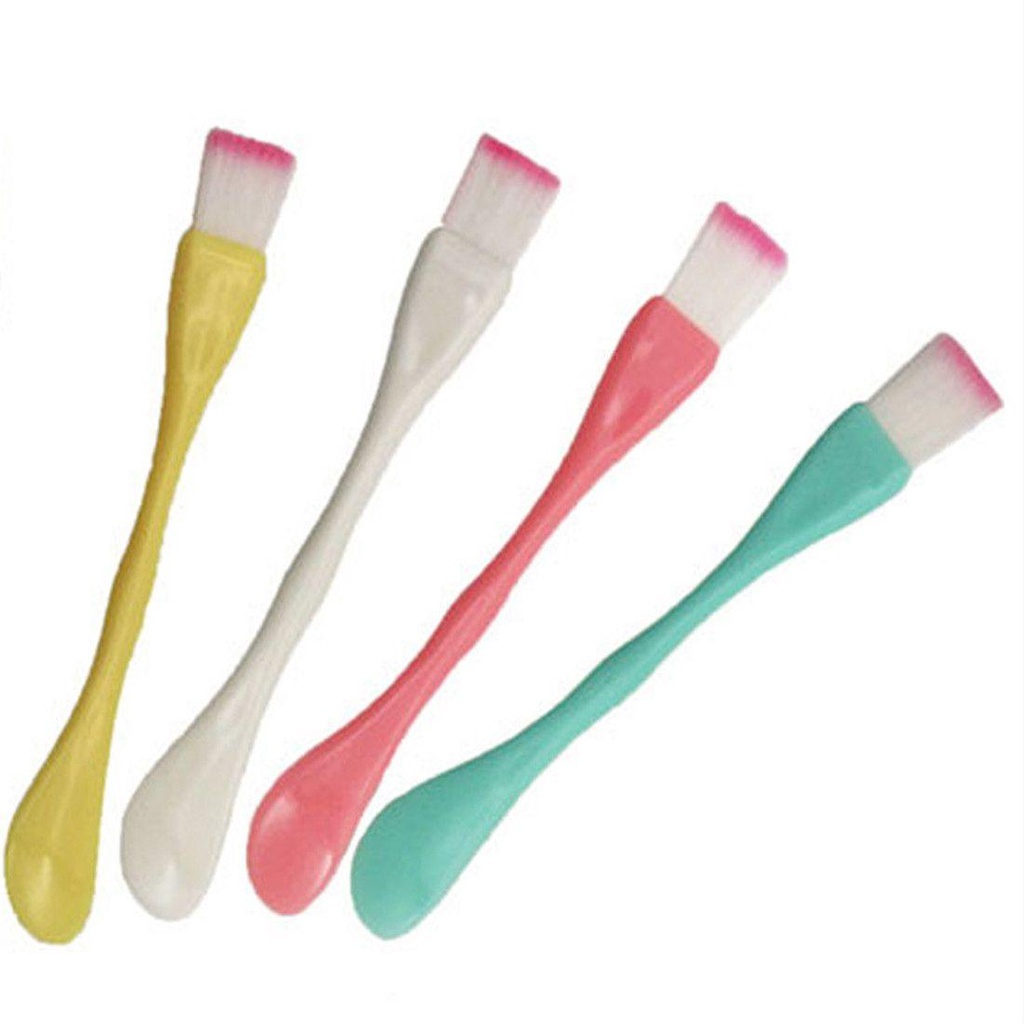 2 In 1 Brush Makeup Pelindung Wajah Kepala Ganda Warna Acak Lembutpatula