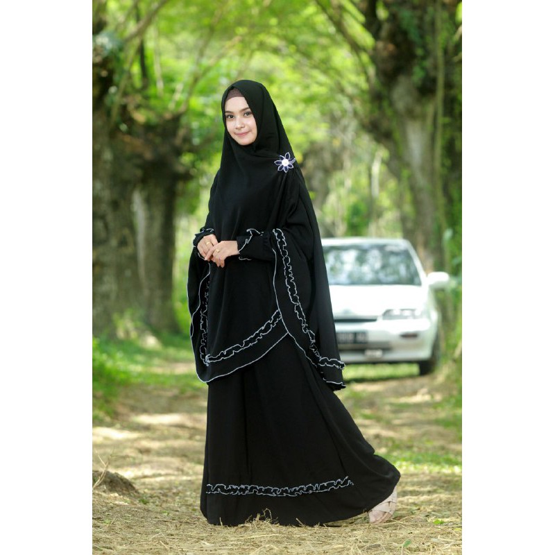 El Muqna Curly Hitam (Swarga Hijab)