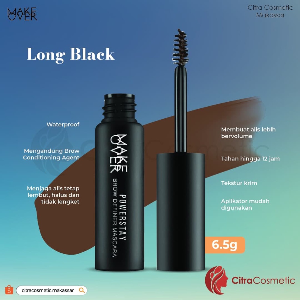 Make Over Powerstay Brow Definer Mascara 6.5G | Long Black | Chocolate | Coffee Cream