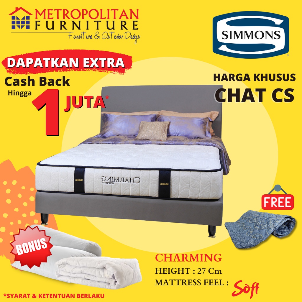 Springbed SIMMONS Charming FULL SET / Kasur Spring bed Simmons Matrass