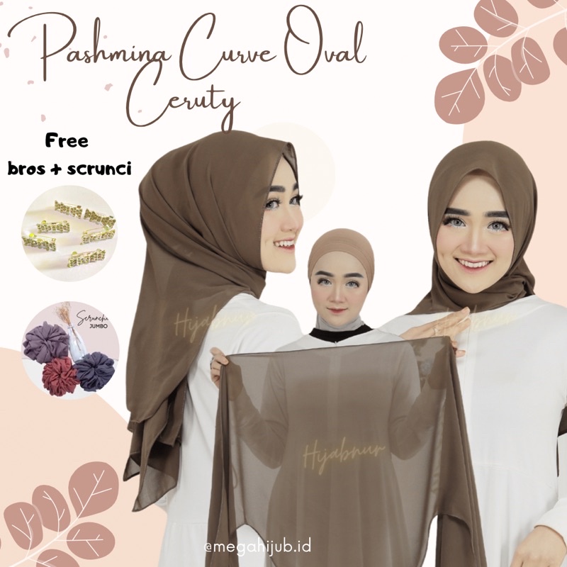 PASHMINA CURVE OVAL MALAYSIA BAHAN CERUTY (free bross)