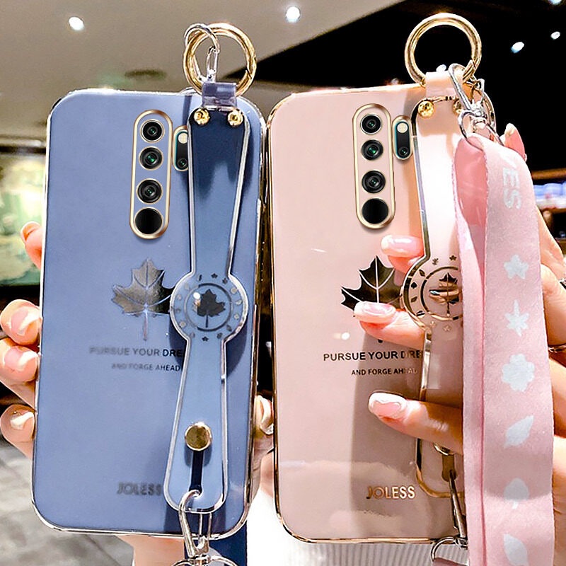 Case Motif Daun Maple Dengan lanyard Untuk Xiaomi Redmi Note 8 Pro