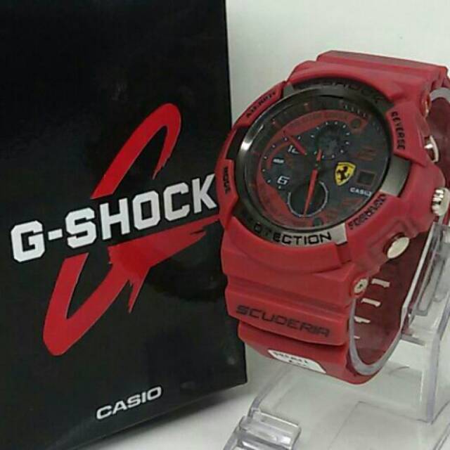 jam tangan casio gshock ferrary rubber red kw super