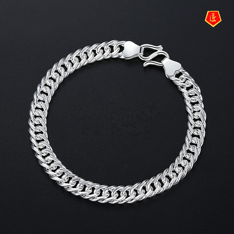 [Ready Stock]Men's Domineering Fashion Personality Silver Bracelet