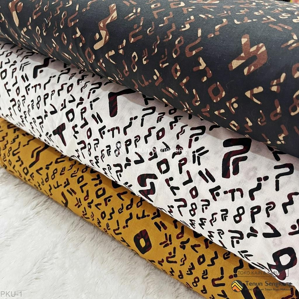 Bergaransi Kain Tenun Batik Lontara Sutra Bugis Makassar - Tenun Sengkang Pku (Harga Per 0,5 Meter)