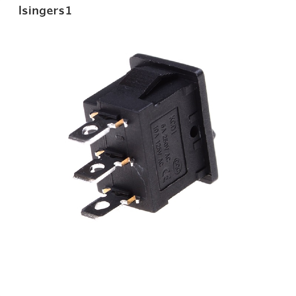 (lsingers1) 5pcs Saklar Rocker Switch On / Off Mini 3 Pin AC 6A / 250V 10A / 125V Warna Hitam