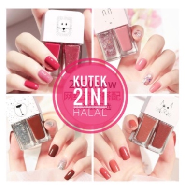 Kutek 2in1 Kutek Warna Gel Nail Polish Gliter